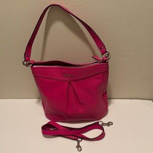 Coach Ashley Fuchsia Leather NA1381 F20114 Shoulder/Crossbody Bag